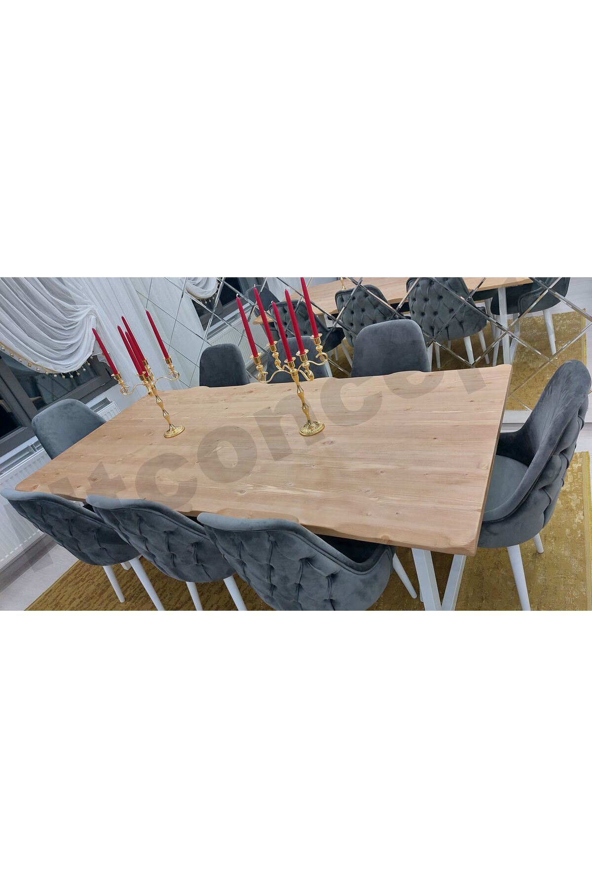 Nt Concept Ntconcept Doğal Ahşap Yemek Masası - (Derinlik 85Cm-Uzunluk 185Cm