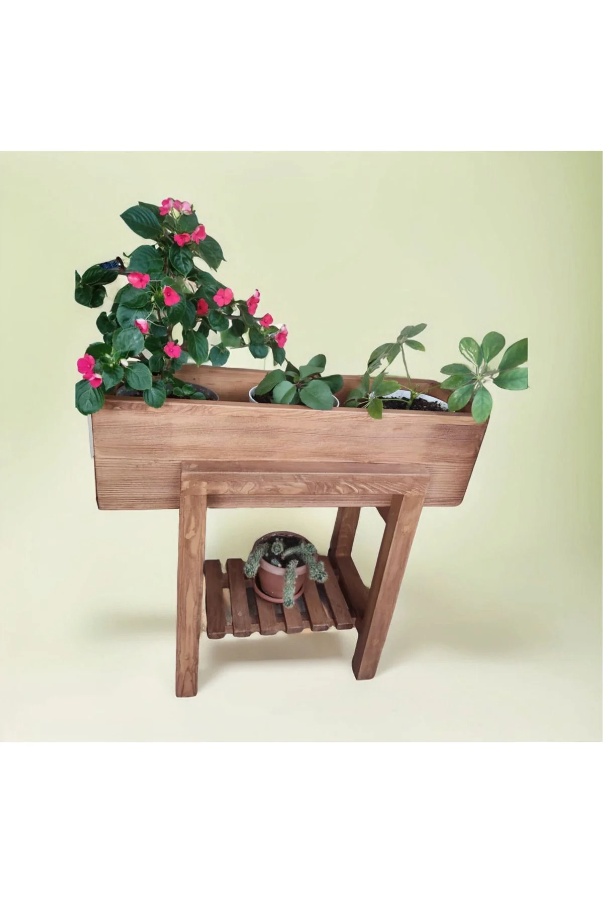 NTConcept Doğal Ahşap Masif Bahçe Balkon Saksılık