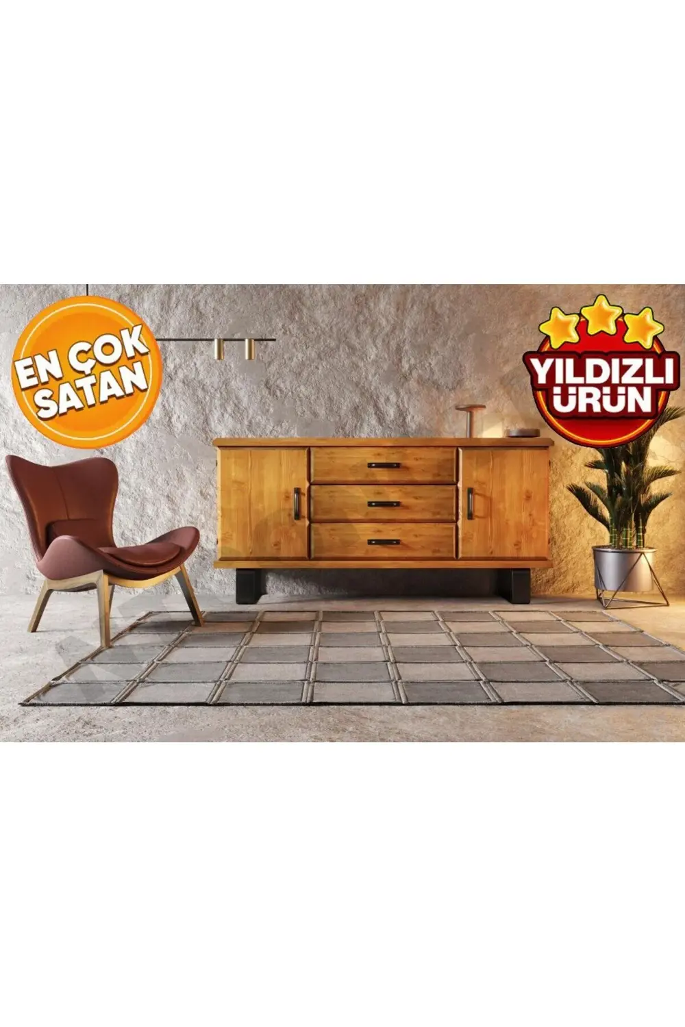 Nt Concept Ntconcept Doğal Ahşap Açık Ceviz Renk Konsol(Uzunluk180cm-Derinli