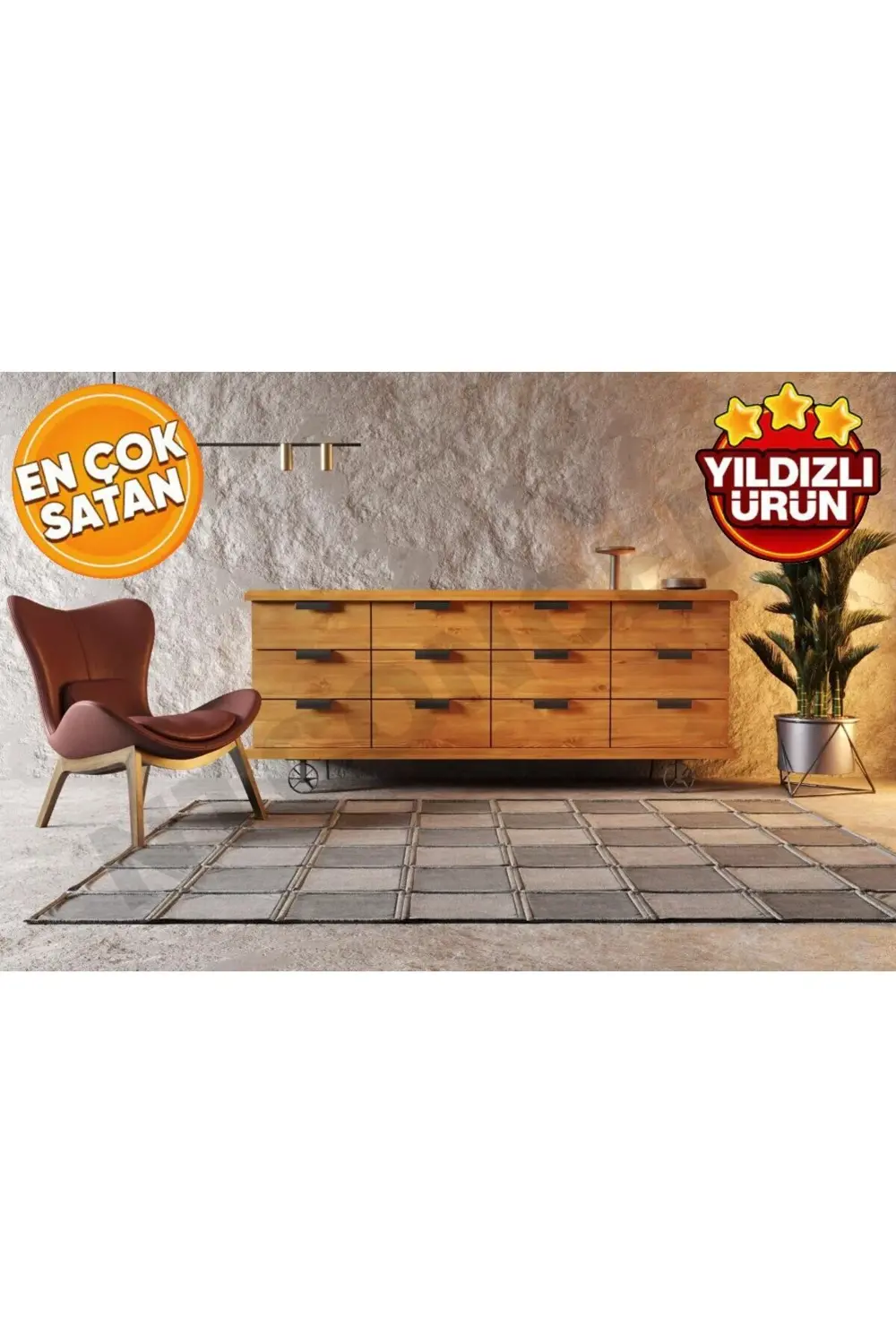 Nt Concept Ntconcept Doğal Ahşap Çekmeceli Açık Ceviz Renk Konsol(Uzunluk180