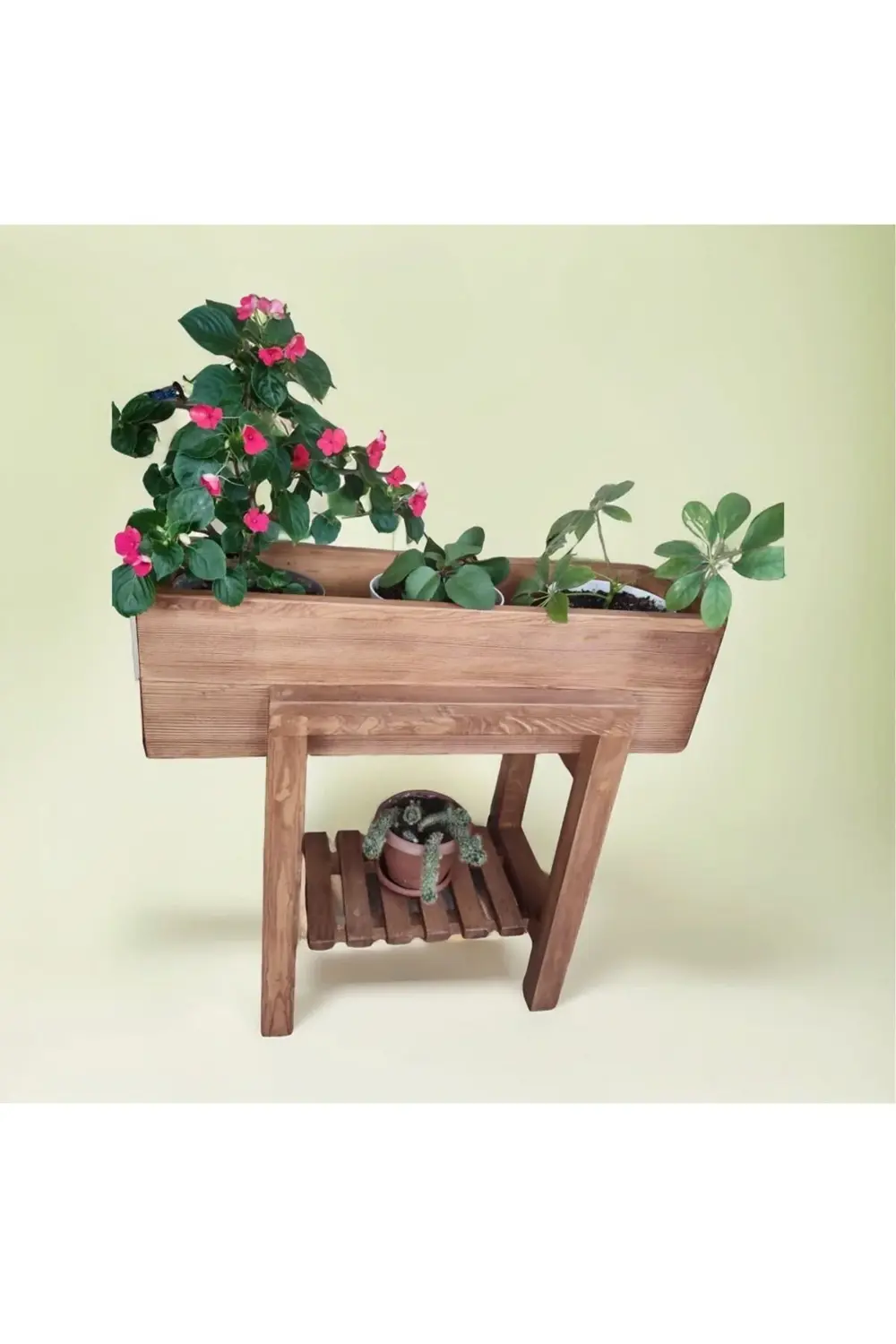 NTConcept Doğal Ahşap Masif Bahçe Balkon Saksılık