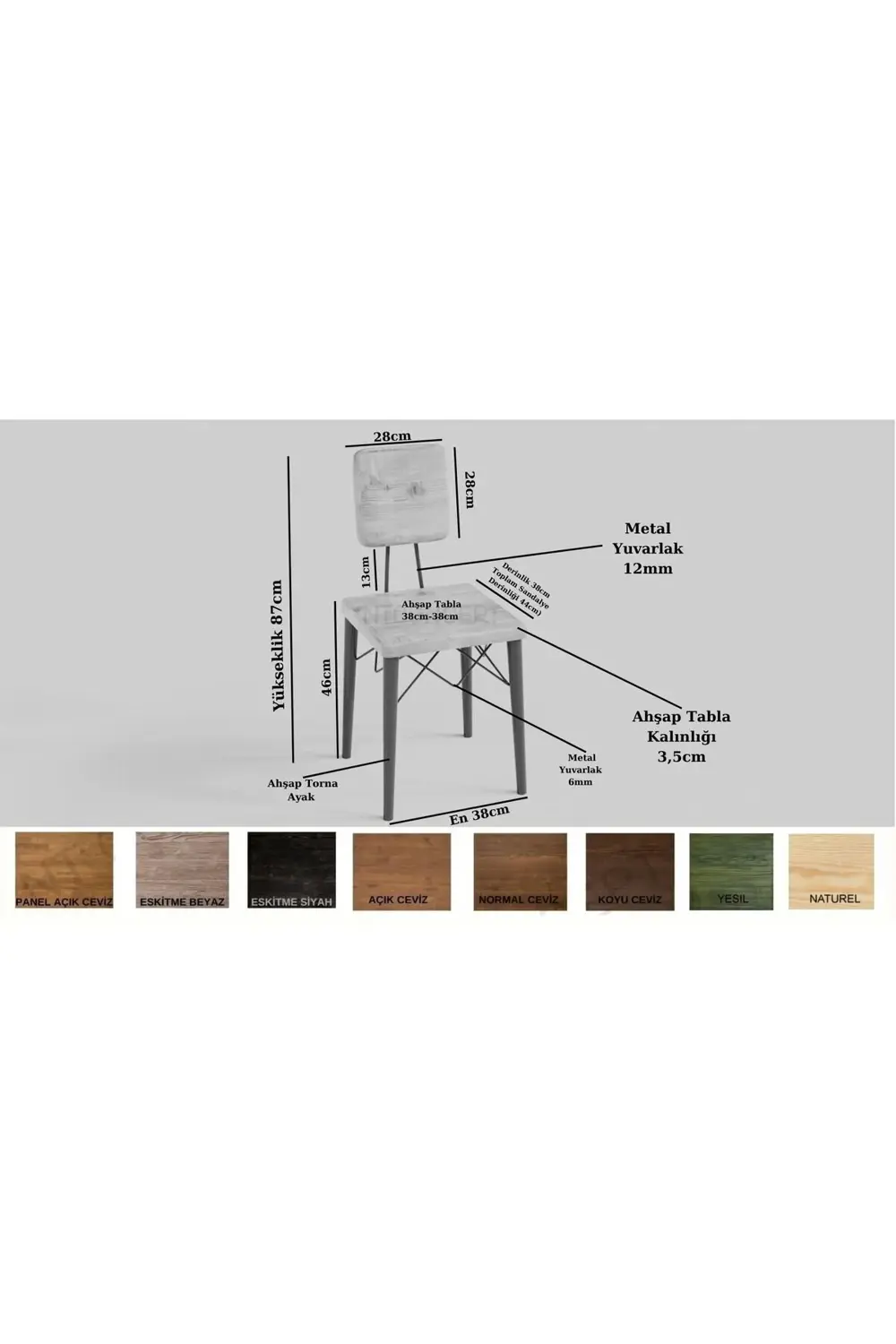 Ntconcept Doğal Ahşap Masif Toscana Yemek Masa Takımı 100x200cm 6