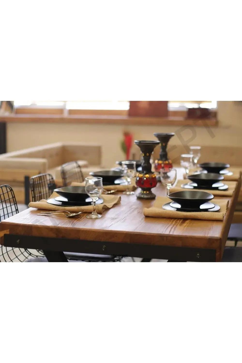 Nt Concept Ntconcept Doğal Ahşap Sandalyeli Banklı Masa Takımı(100Cm-210Cm M