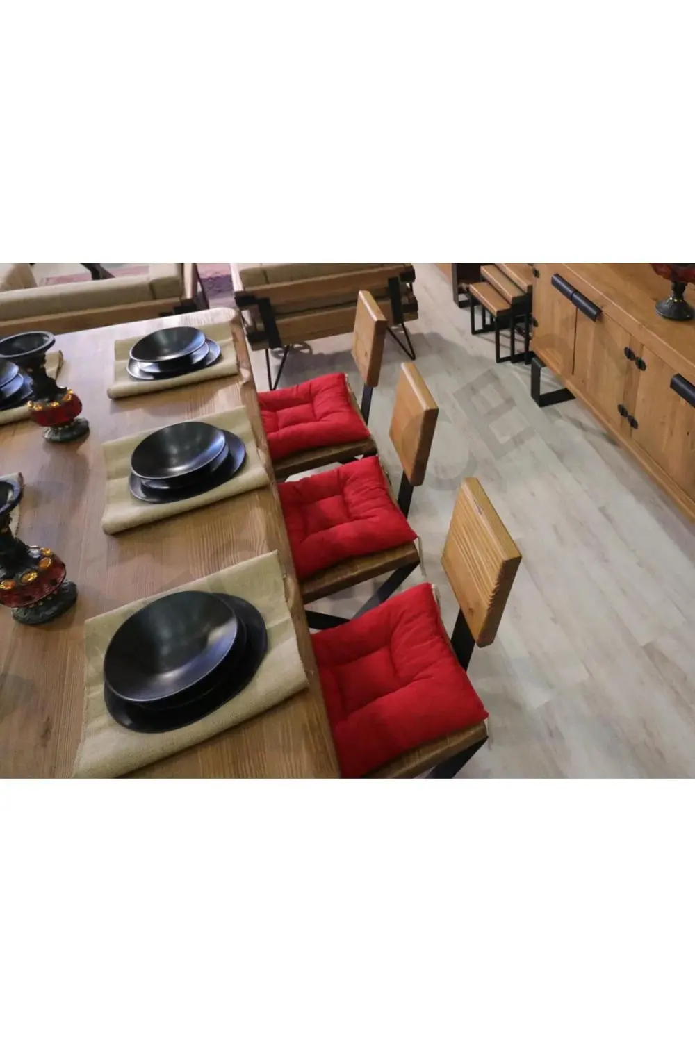 Nt Concept Ntconcept Doğal Ahşap Sandalyeli Masa Takımı(60Cm-120Cm Masa+4 Sa