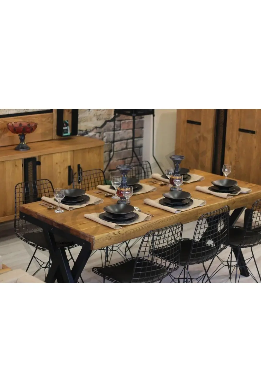 Nt Concept Ntconcept Doğal Ahşap Sandalyeli Masa Takımı(85Cm-150Cm Masa+6 Sa