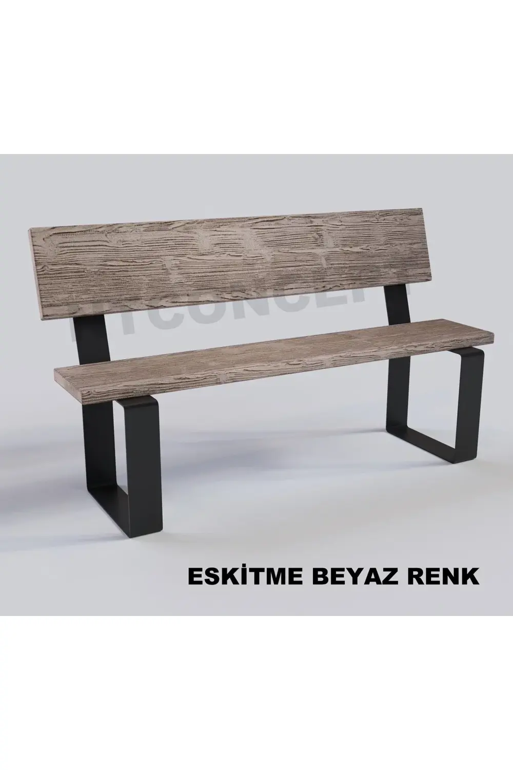 Ntconcept Doğal Ahşap Sırtlı Bank - (Uzunluk 170cm-Derinlik 40cm-