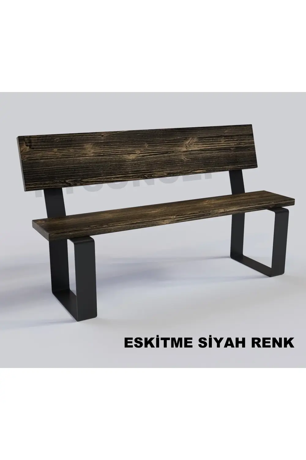 Ntconcept Doğal Ahşap Sırtlı Bank - (Uzunluk 170cm-Derinlik 40cm-