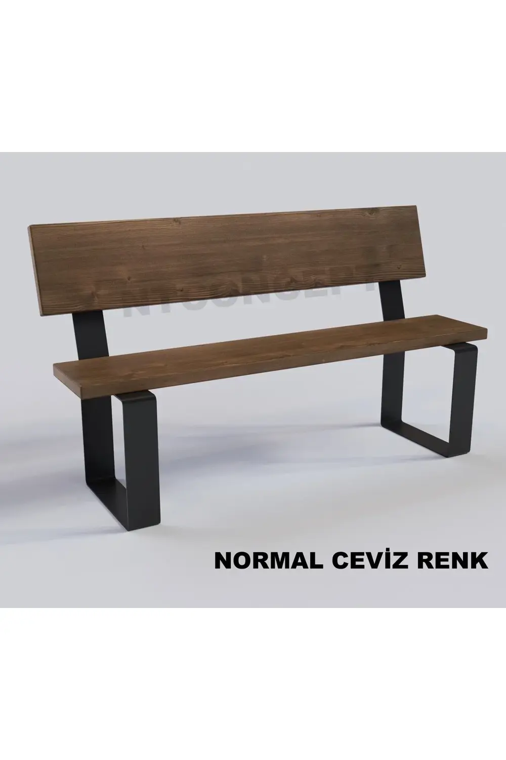 Ntconcept Doğal Ahşap Sırtlı Bank - (Uzunluk 170cm-Derinlik 40cm-