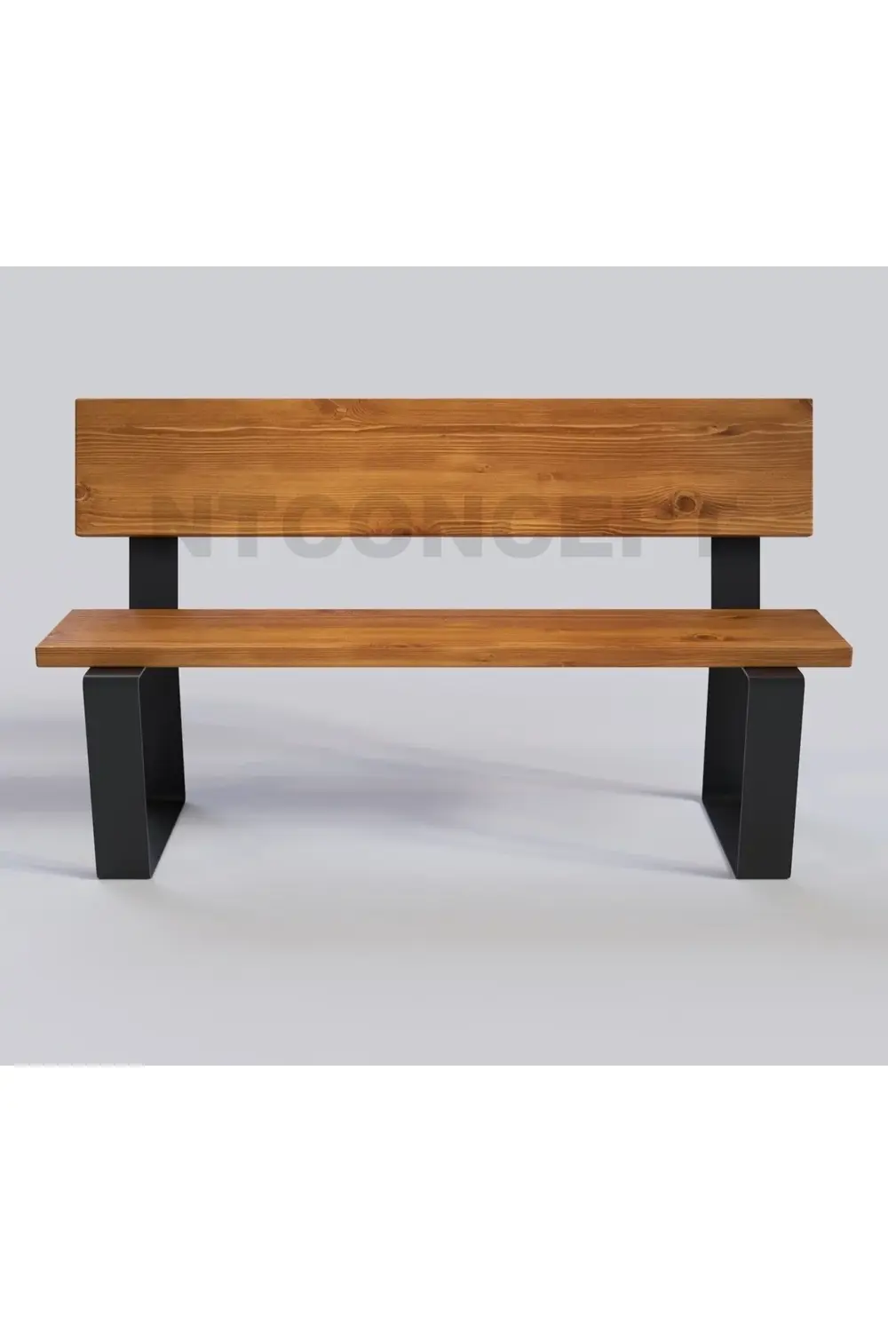 Ntconcept Doğal Ahşap Sırtlı Bank - (Uzunluk 170cm-Derinlik 40cm-