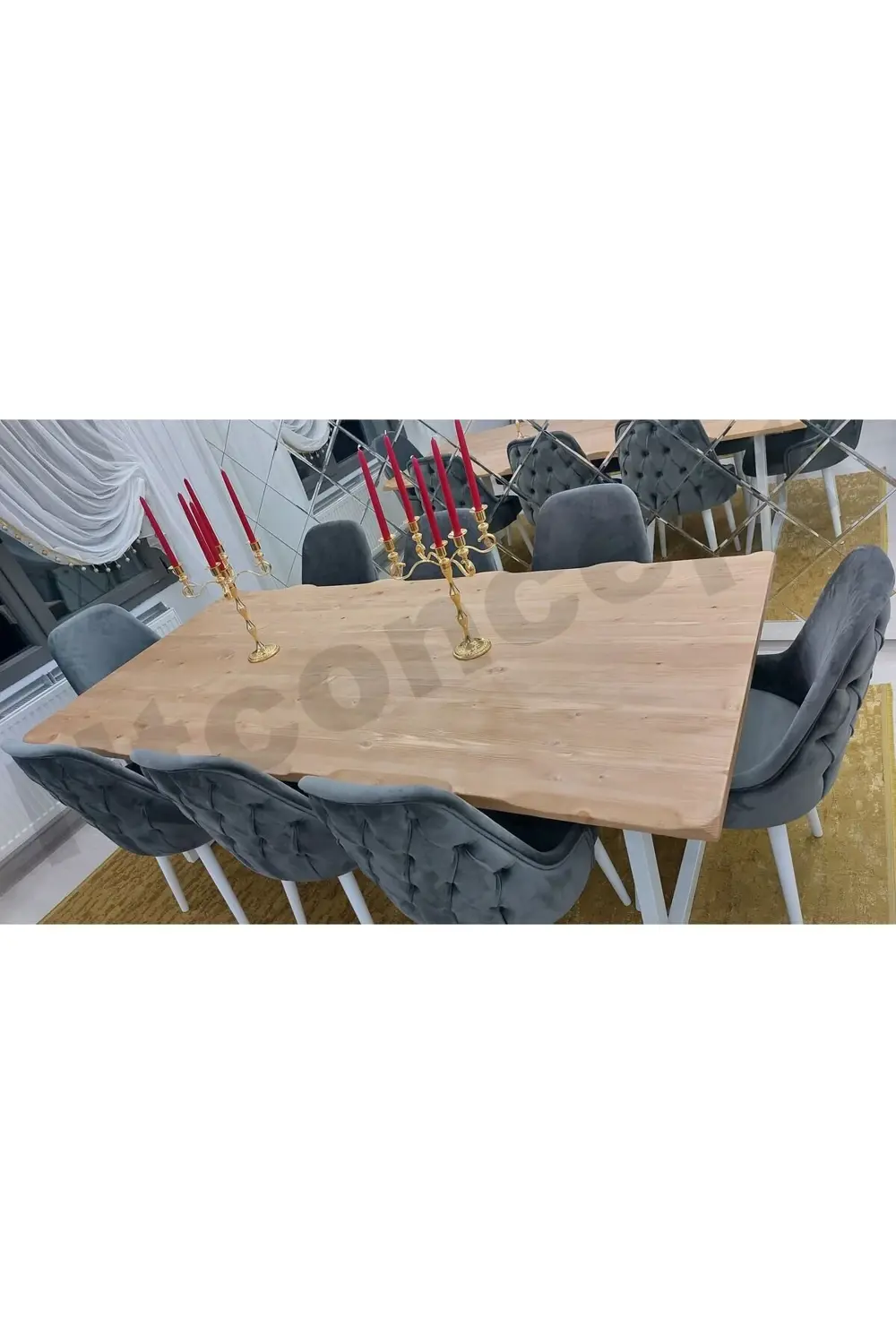 Nt Concept Ntconcept Doğal Ahşap Yemek Masası - (Derinlik 85Cm-Uzunluk 185Cm