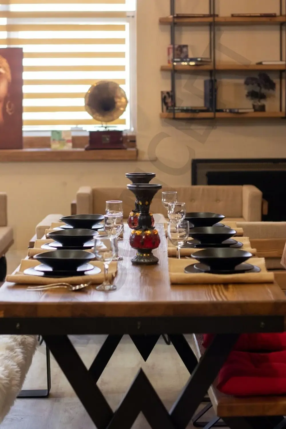 Nt Concept Ntconcept Doğal Ahşap Yemek Masası Takımı (85Cm-150Cm Masa+150Cm