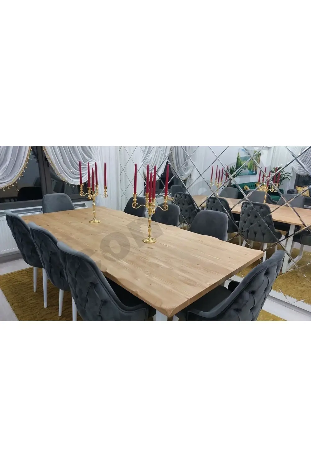 Nt Concept Ntconcept Doğal Ahşap Yemek Masası - (Uzunluk 210Cm-Derinlik 85Cm