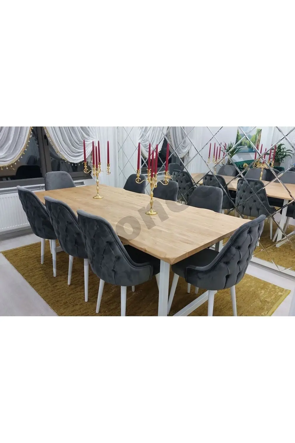 Nt Concept Ntconcept Doğal Ahşap Yemek Masası - (Uzunluk 210Cm-Derinlik 85Cm