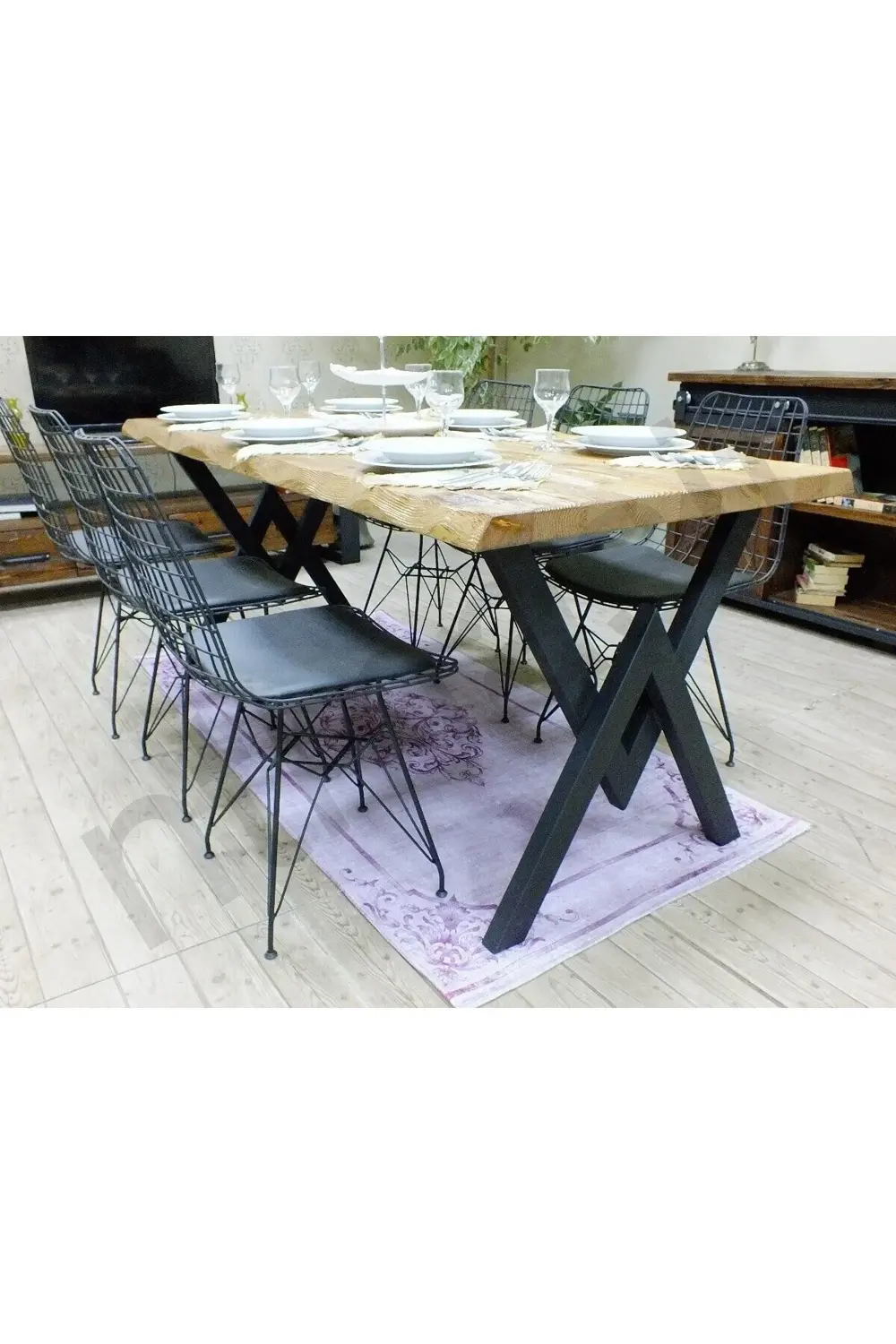 Nt Concept Ntconcept Doğal Ahşap Yemek Masası - (Uzunluk 210Cm-Derinlik 100C