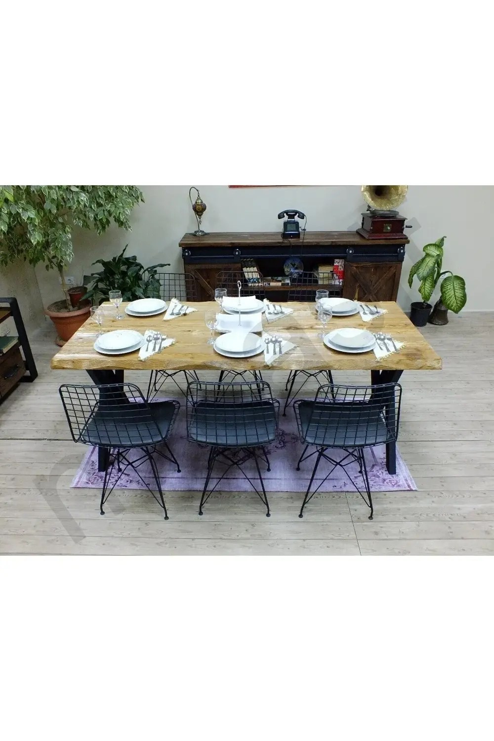 Ntconcept Doğal Ahşap Yemek Masası - (Uzunluk 250cm-Derinlik 100c