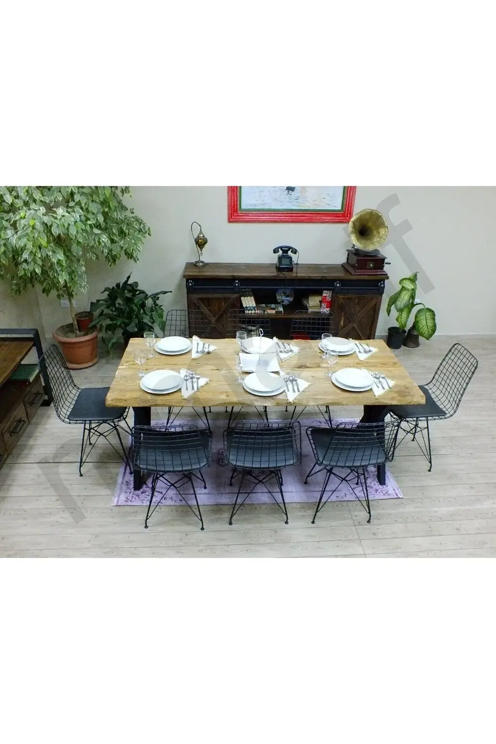 Ntconcept Doğal Ahşap Yemek Masası(100cm-260cm)