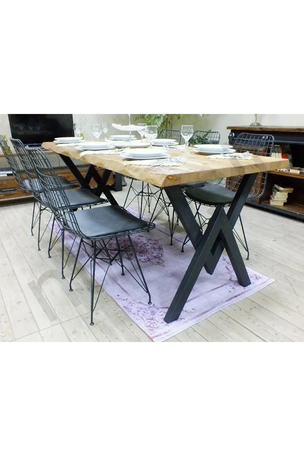 Ntconcept Doğal Ahşap Yemek Masası(100cm-260cm)