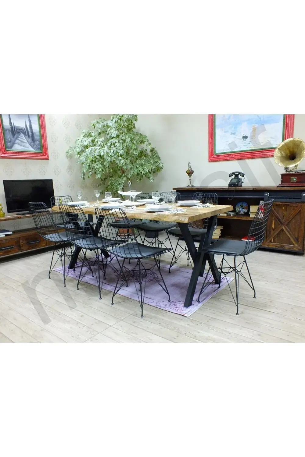 Ntconcept Doğal Ahşap Yemek Masası(100cm-260cm)