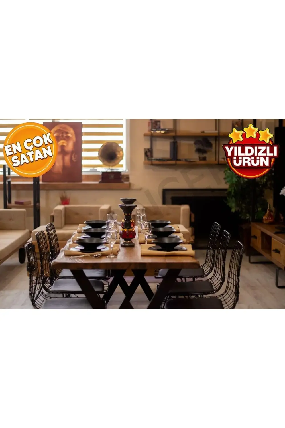 Ntconcept Doğal Ahşap Yemek Masası(60cm-120cm-h76cm)-Sadece Masa