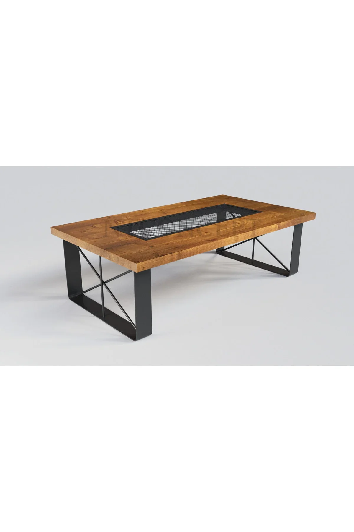 Ntconcept Doi X Ayak Masif Ahşap Sehpa(75cm-100cm-h44cm) - Görsel 2