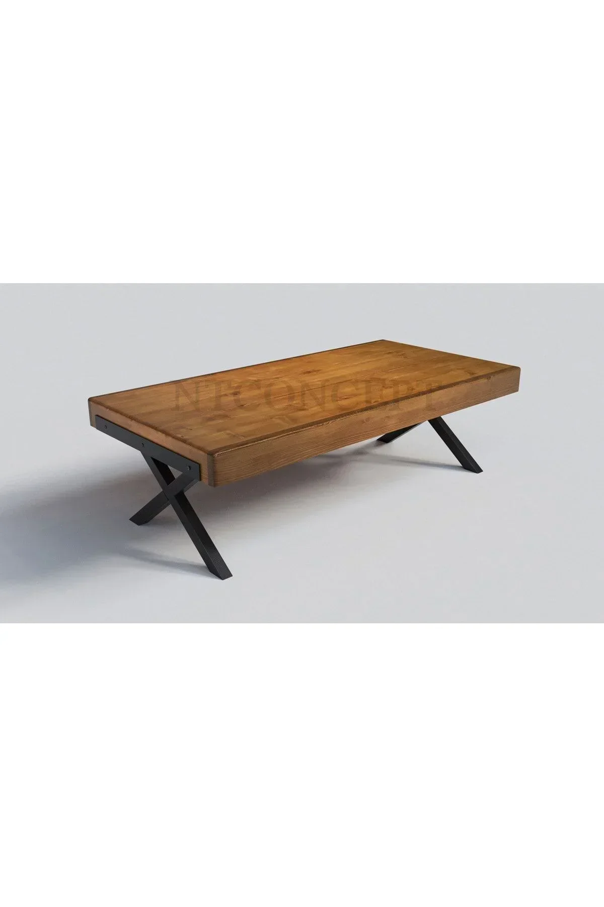 Ntconcept Doi X Ayak Masif Ahşap Sehpa(75cm-140cm-h44cm) Ntconcept Doi X Ayak Masif Ahşap Sehpa(75cm-140cm-h44cm) - Görsel 2