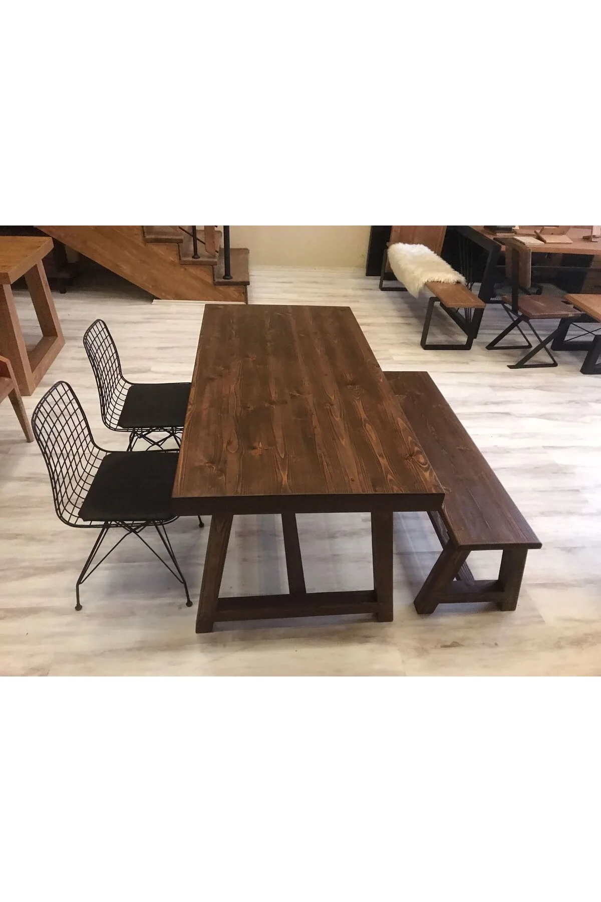 Ntconcept Farmlife Doğal Ahşap Masif Yemek Masası (85X220CM)