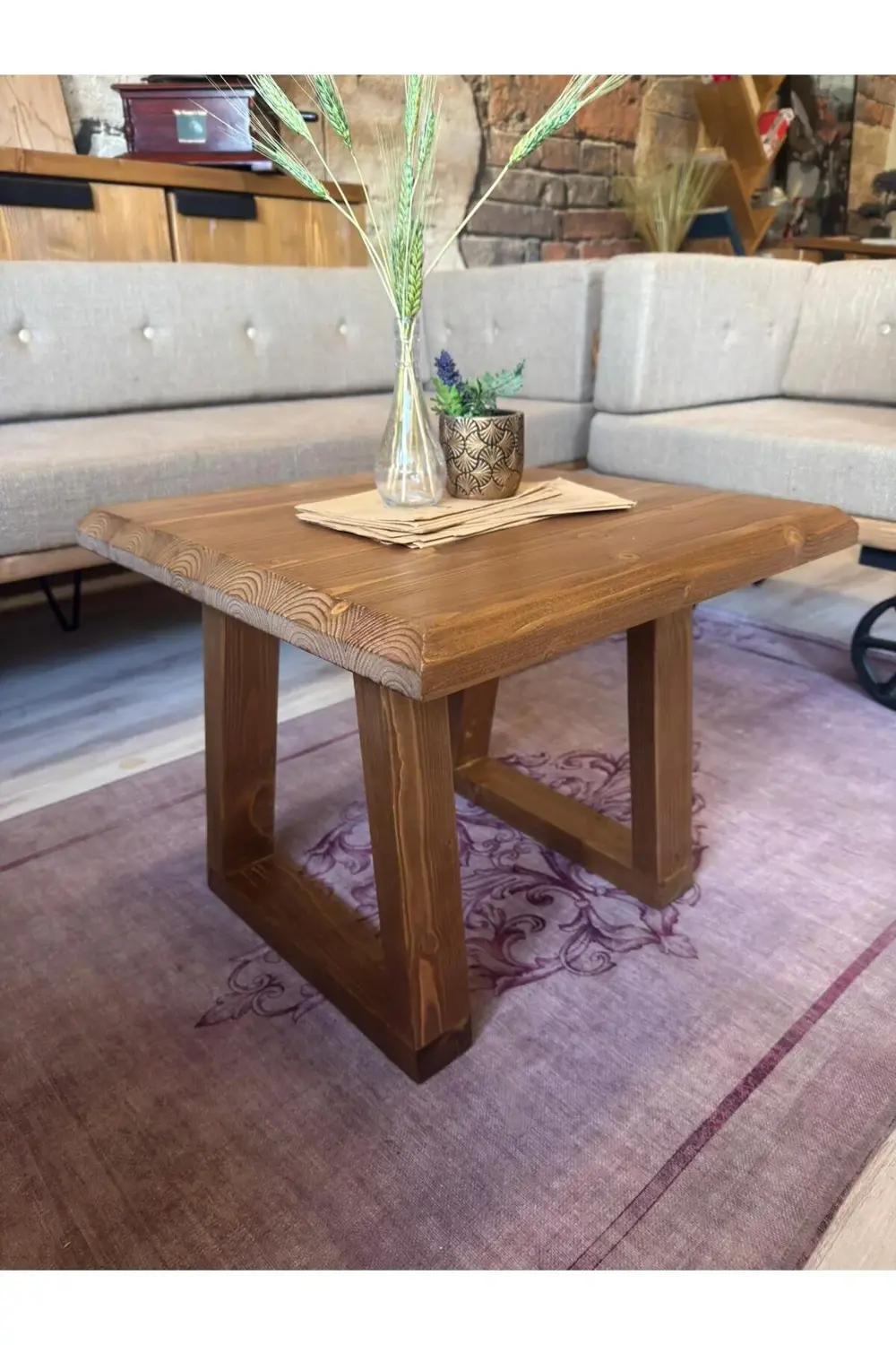 NTConcept Fav Masif Ahşap Sehpa 40x40cm