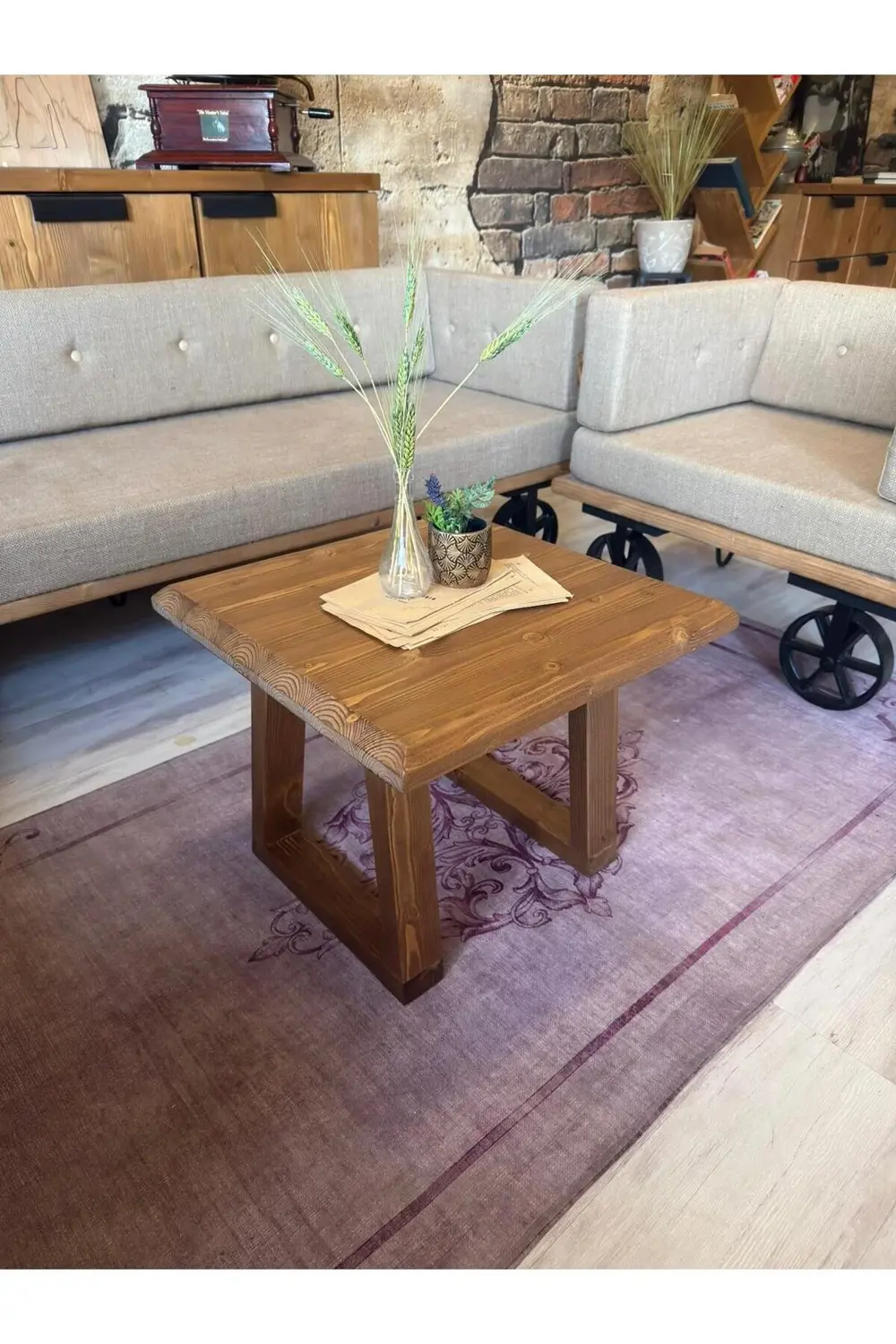 NTConcept Fav Masif Ahşap Sehpa 40x40cm