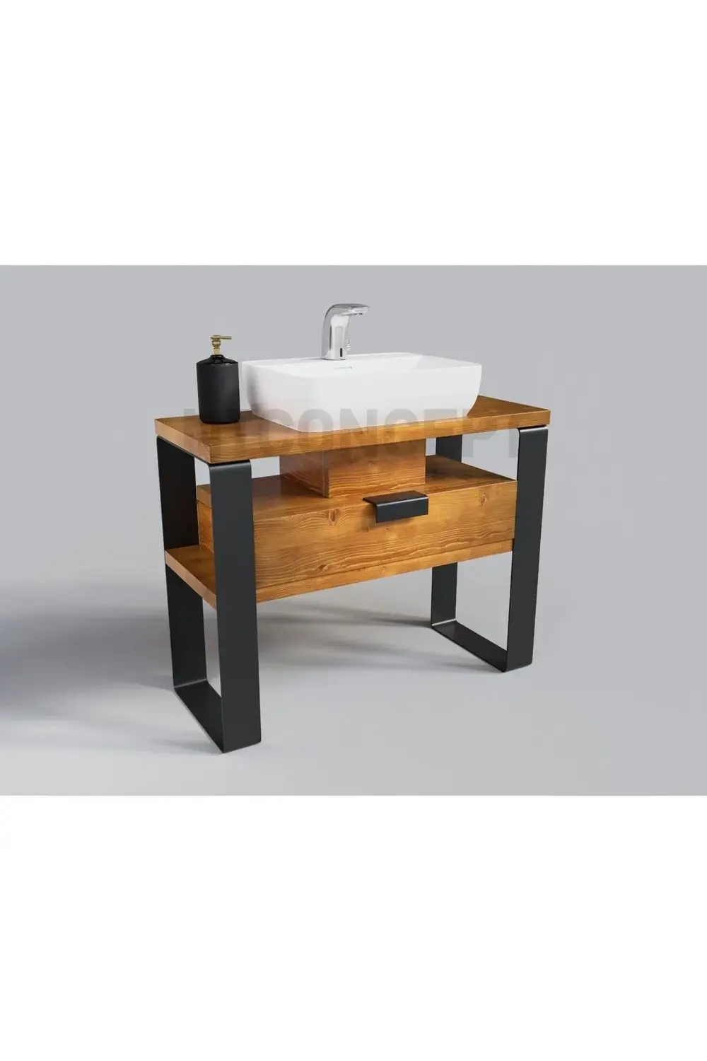 Ntconcept Ipek Masif Ahşap Lavabo Dolabı Hilton(130cm)