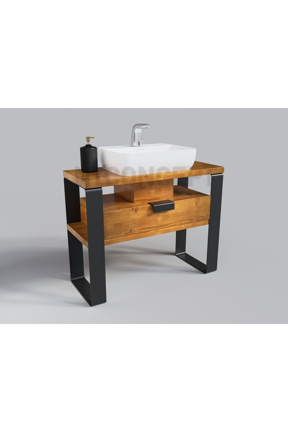 Ntconcept Ipek Masif Ahşap Lavabo Dolabı Hilton(90cm)