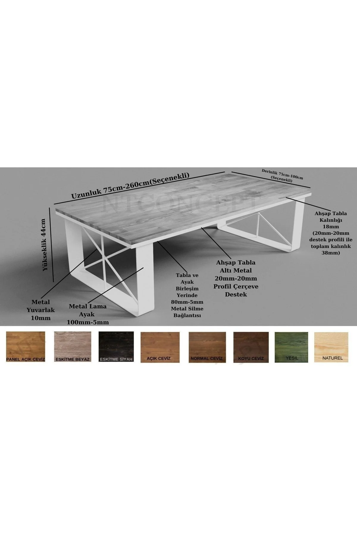 Ntconcept Kue Masif Ahşap Sehpa( 75 Cm-140 Cm-h44 Cm) Ntconcept Kue Masif Ahşap Sehpa( 75 Cm-140 Cm-h44 Cm)