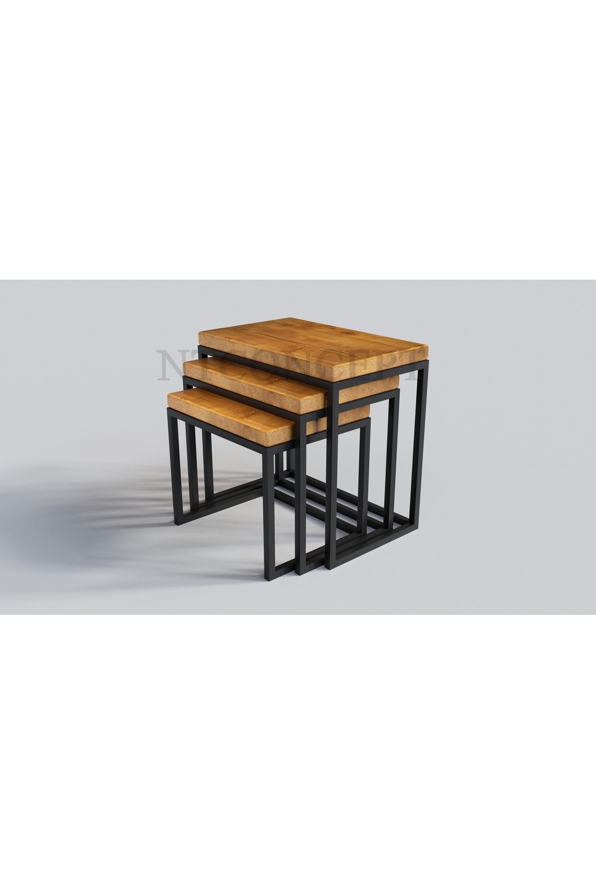 Ntconcept Lie Masif Ağaç Zigon Sehpa Takımı