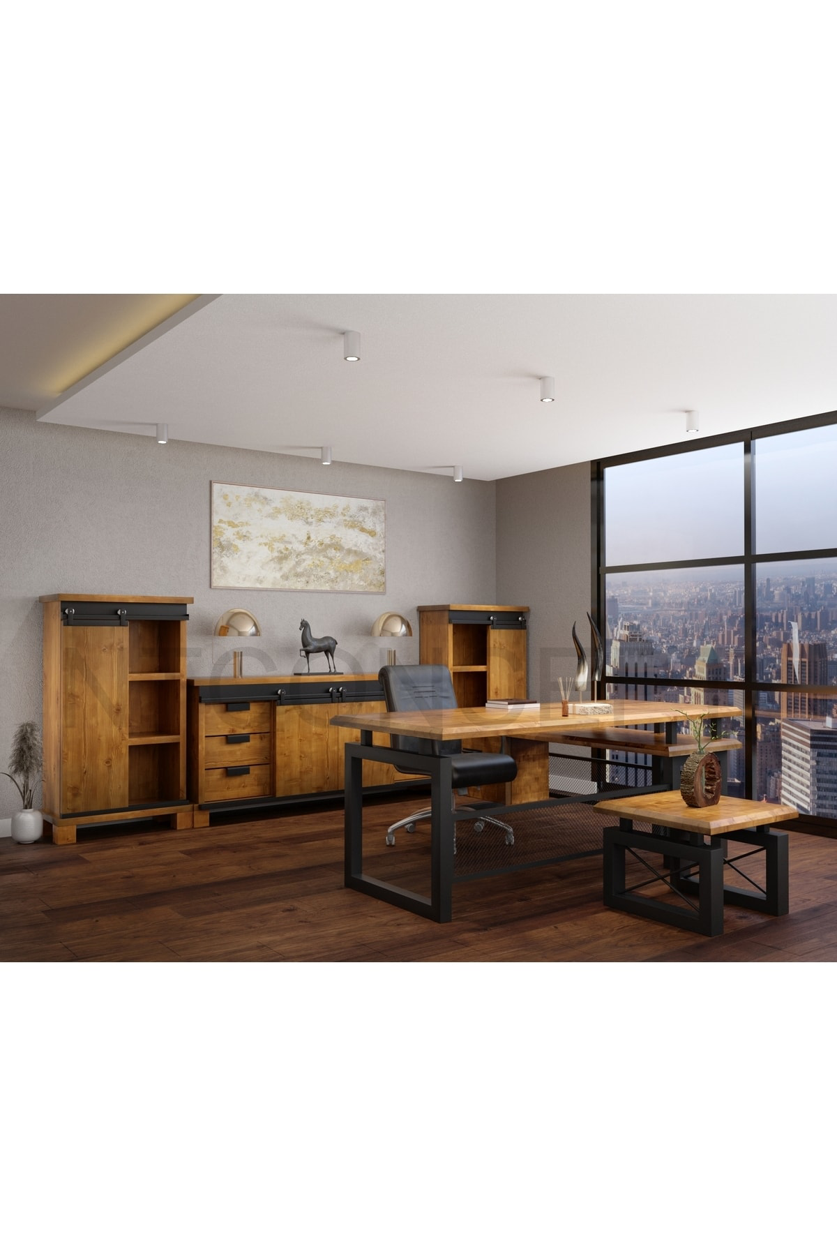 Nt Concept Ntconcept Liva Doğal Ahşap Ofis Ve Çalışma Odası Takımı-200'Lık T Nt Concept Ntconcept Liva Doğal Ahşap Ofis Ve Çalışma Odası Takımı-200'Lık T