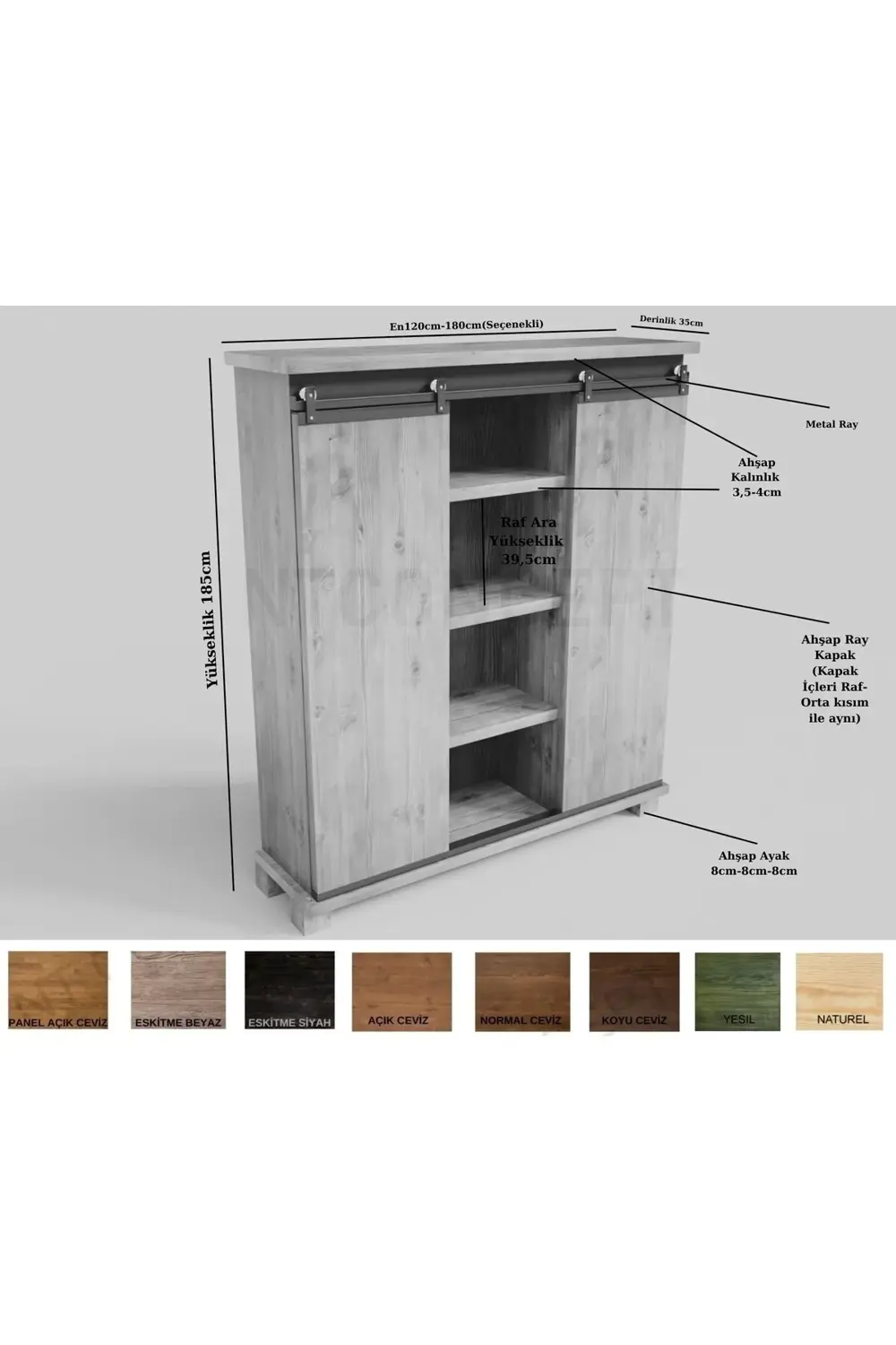 Nt Concept Ntconcept Liva Masif Ağaç Dolap 180Cm