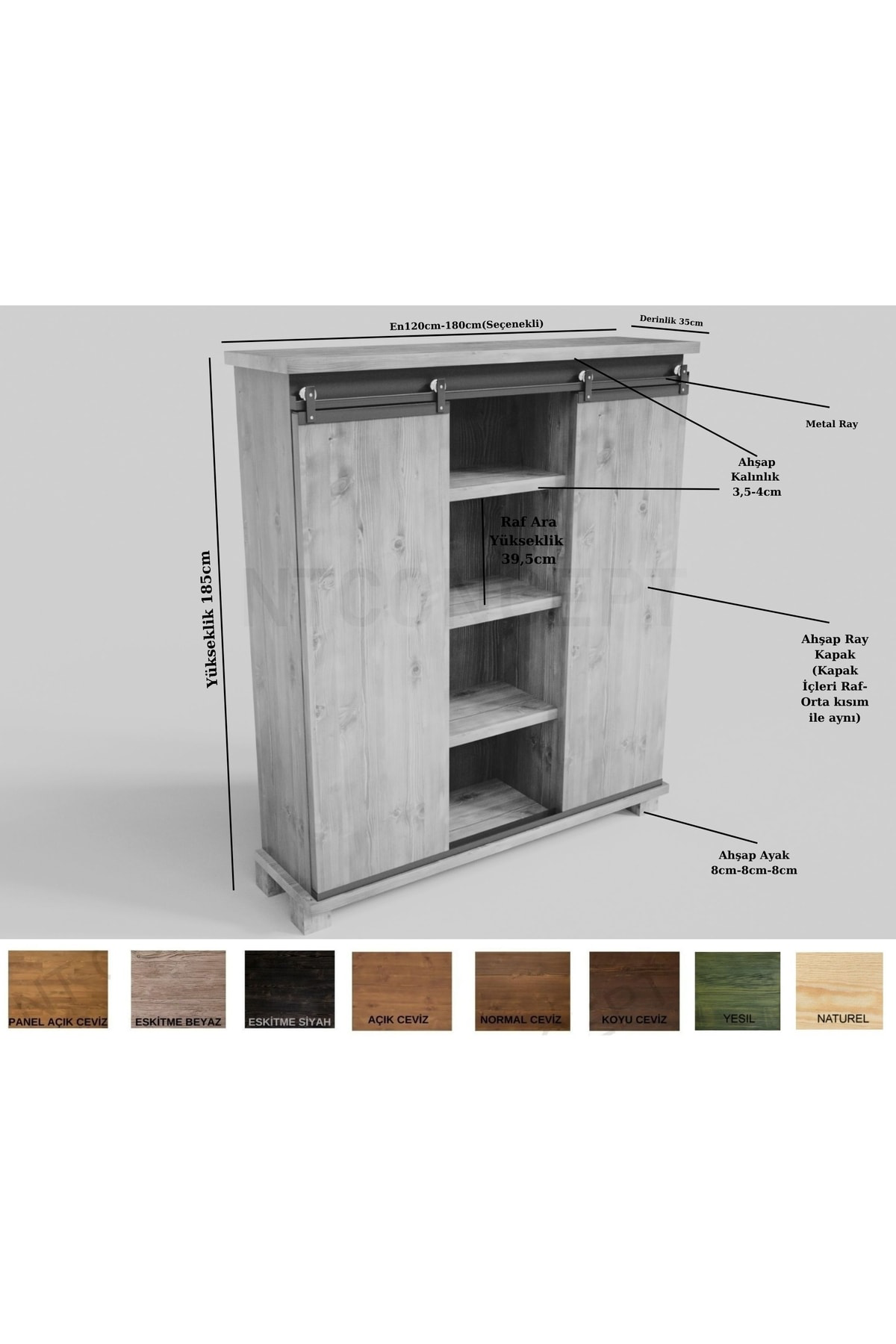 Nt Concept Ntconcept Liva Masif Ağaç Dolap 180Cm
