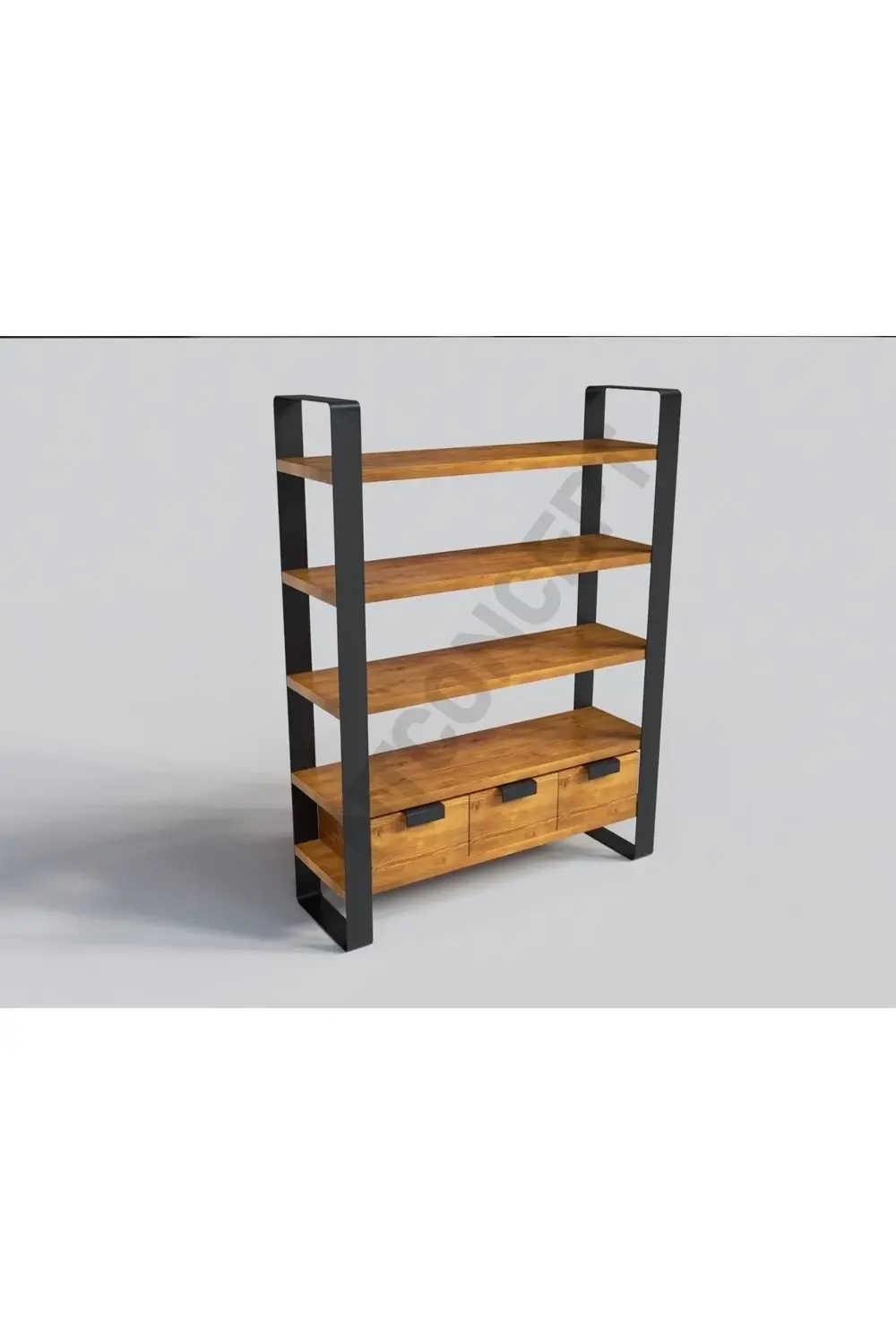 Ntconcept Lomi Masif Ağaç Kitaplık-vitrin(EN 140CM)