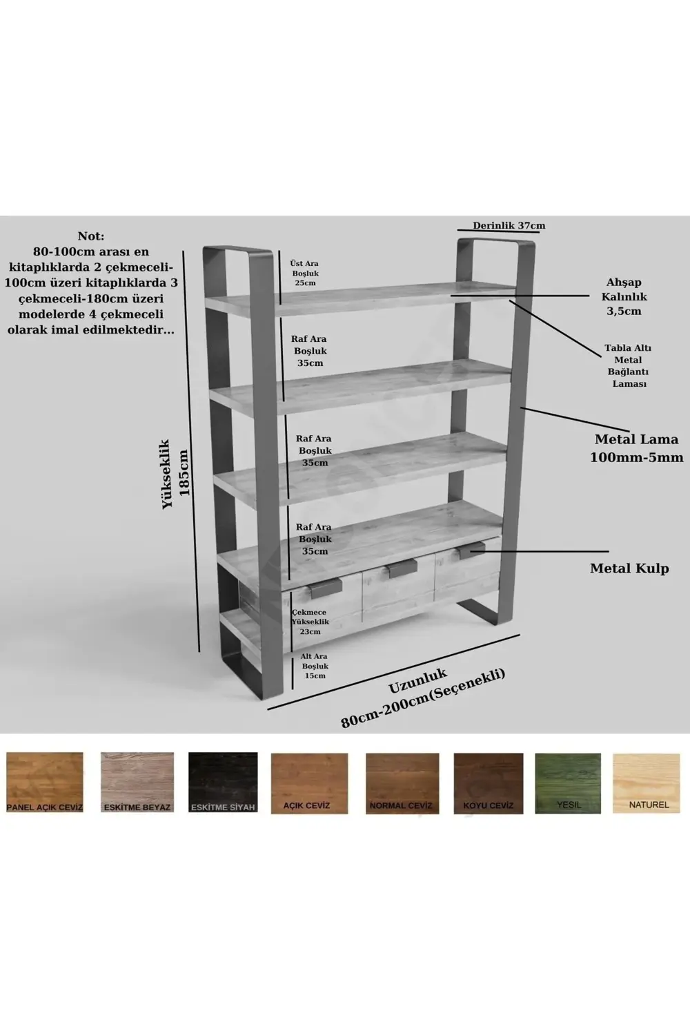 Ntconcept Lomi Masif Ağaç Kitaplık-vitrin(EN 160CM)