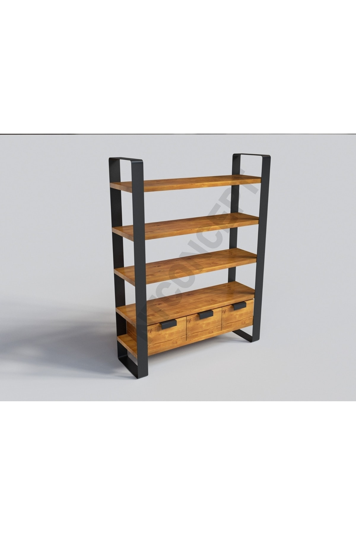 Nt Concept Ntconcept Lomi Masif Ağaç Kitaplık-Vitrin(En 80Cm)