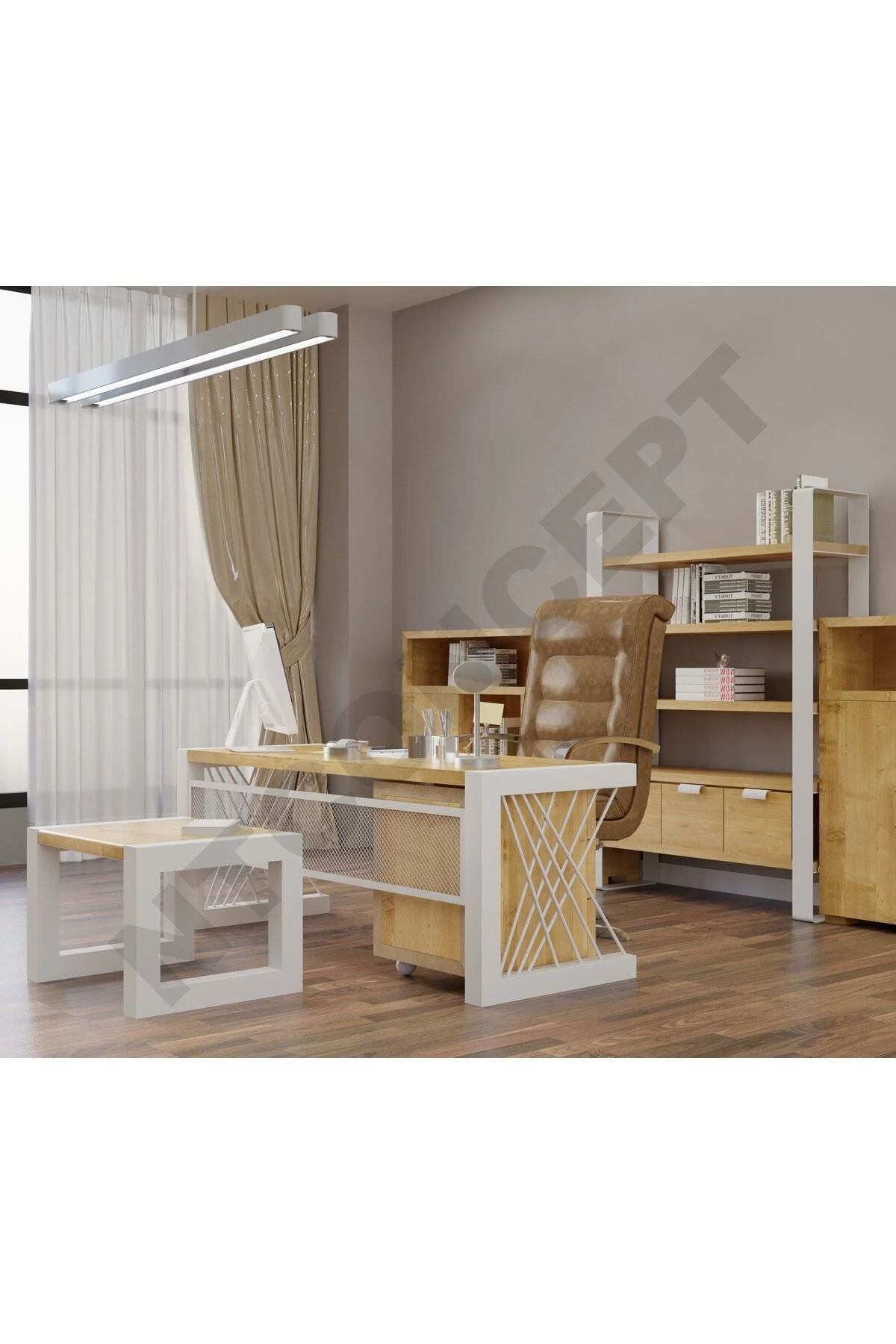Ntconcept Lue Doğal Ahşap Ofis Ve Çalışma Odası Takımı-240'lık Ta