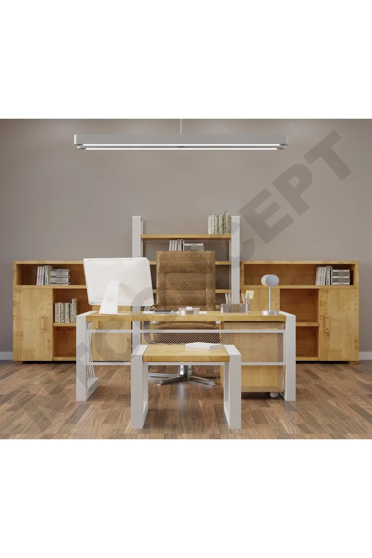 Ntconcept Lue Doğal Ahşap Ofis Ve Çalışma Odası Takımı-160'lık Takım - Görsel 2