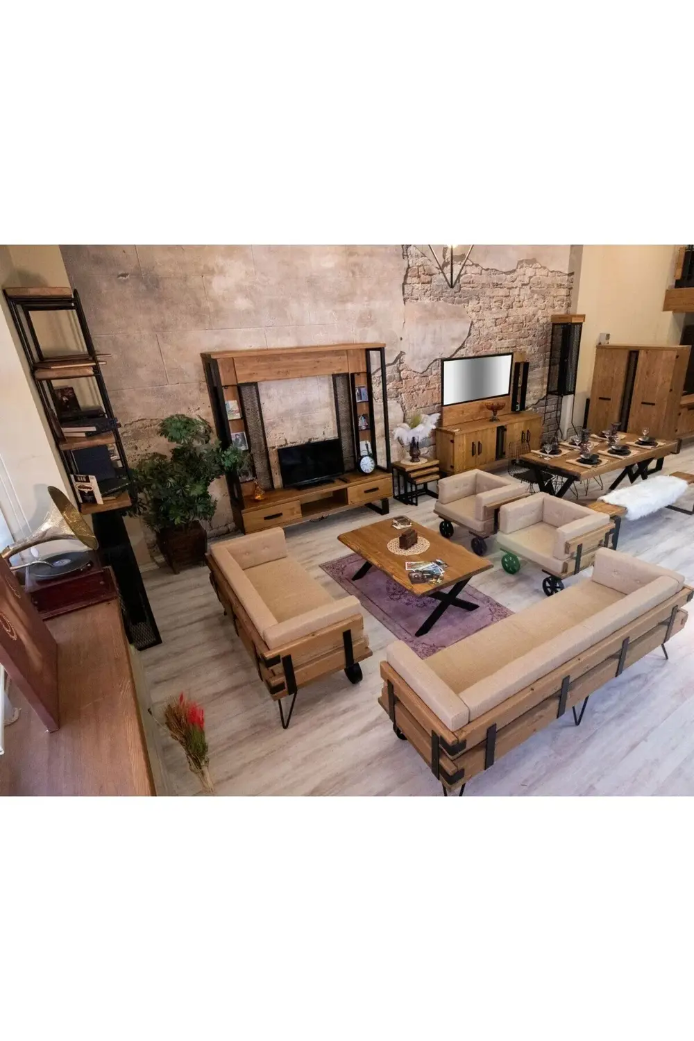 Ntconcept Masif Ağaç Koltuk Takımı(3-2-1-1)