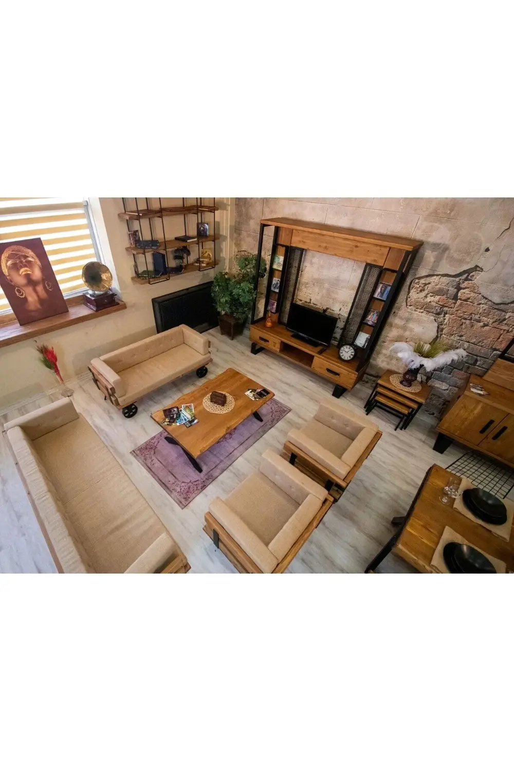 Ntconcept Masif Ağaç Koltuk Takımı(3-2-1-1)