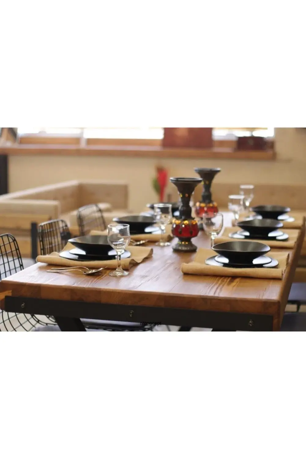 Ntconcept Masif Ağaç Mutfak Yemek Masası Takımı 85cm-210cm Masa 2