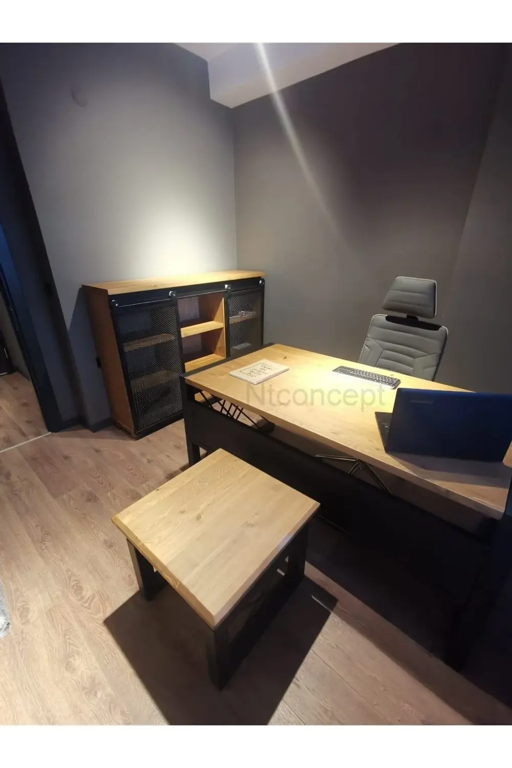 Ntconcept Masif Ağaç Ofis Dörtlü Takım-160cm-renk Seçenekli