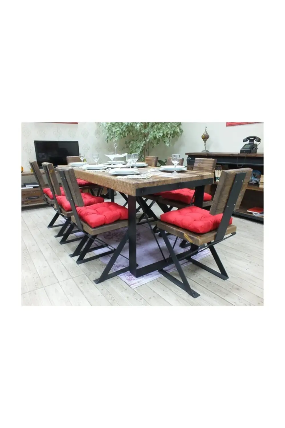 Nt Concept Ntconcept Masif Ağaç Yemek Masası - 100Cm-200Cm Masa