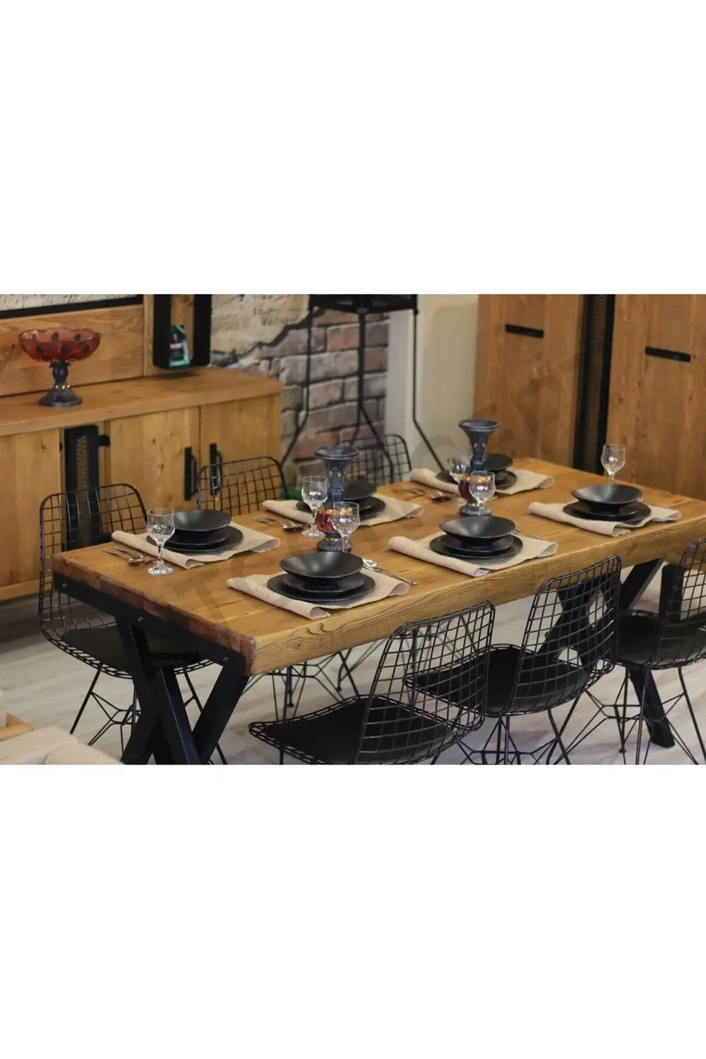 Ntconcept Masif Ağaç Yemek Masası - 100cm-200cm Masa