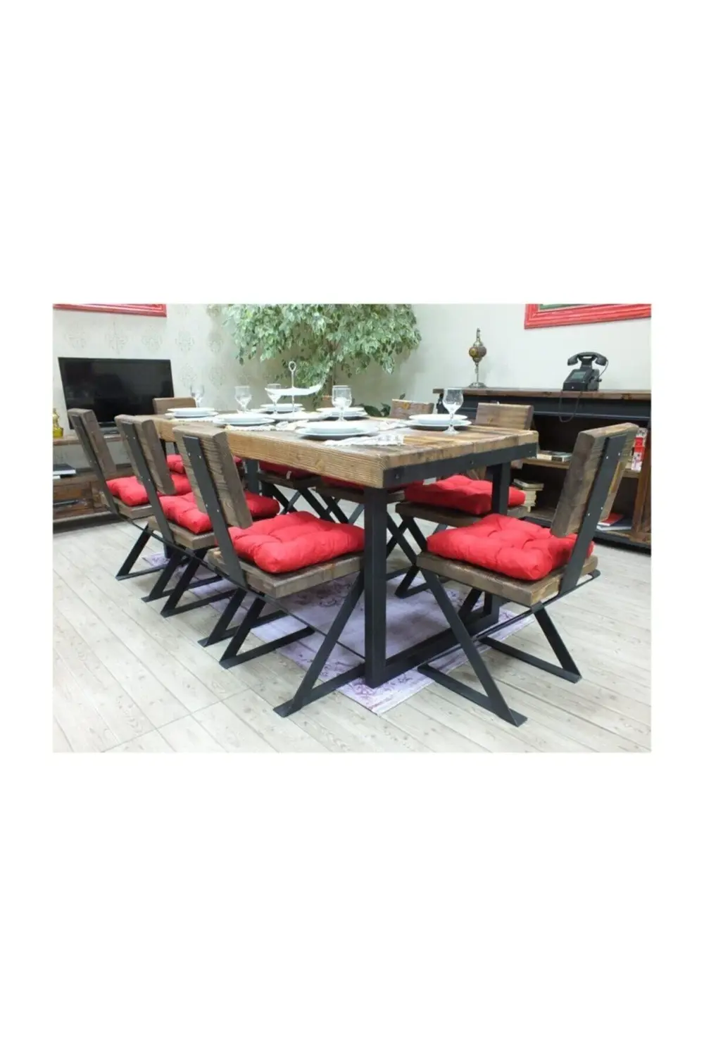 Nt Concept Ntconcept Masif Ağaç Yemek Masası - 100Cm-200Cm Masa