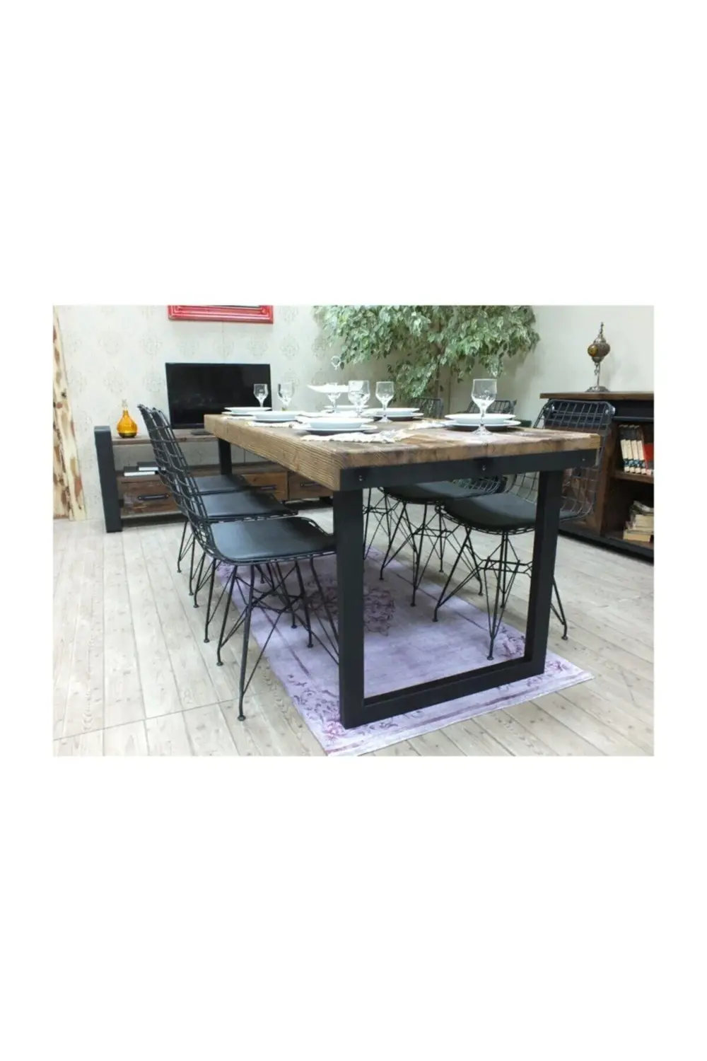 Nt Concept Ntconcept Masif Ağaç Yemek Masası - 100Cm-200Cm Masa