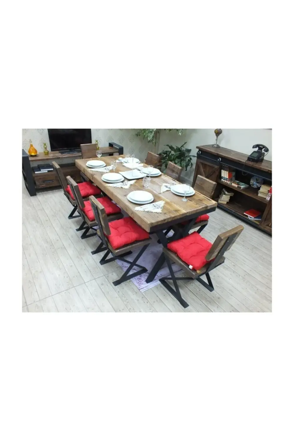 Nt Concept Ntconcept Masif Ağaç Yemek Masası - 85Cm-125Cm Masa