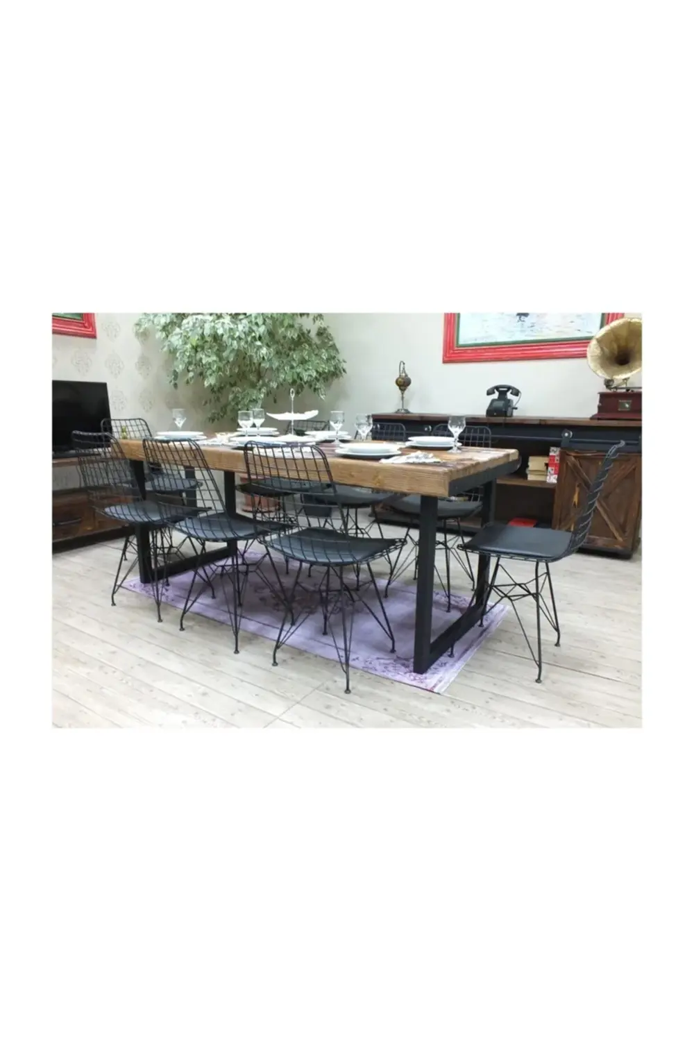 Nt Concept Ntconcept Masif Ağaç Yemek Masası - 85Cm-185Cm Masa